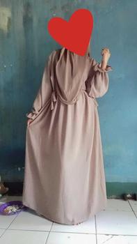 SET HIJAB)Nikita Dress Gamis Crinkle Air Flow Wanita Free bross ...