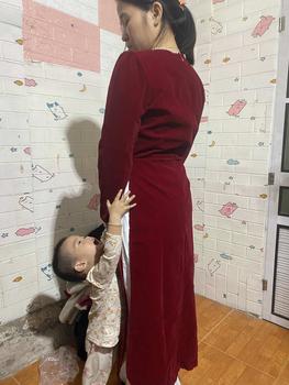 Product Review of set ao dài nữ chat vai nhung quần lụa tuyet nhung di du xuan Women( ko co hoa cai) Dress from c**I 0