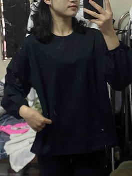 Product Review of ÁO THUN TAY DÀI NỮ PHONG CÁCH UZZANG DỄ THƯƠNG FREESIZE 70 KG TD240901 Women Top Cổ Tròn Nhung Voan from b**c 3