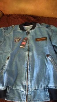 Product Review of Jaket Bomber Jeans Emblem|Jaket Bomber Denim Blitz|Jaket Denim Size M L XL dan XXL|Jaket Jeans Jumbo|Jaket Jeans XXL from w**s 1