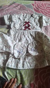 Product Review of Dress bayi 0 6 12 bulan set sepatu bandana / bonnet Setelan Baju bayi Perempuan Katun Pakaian anak Cewek from i**a 0