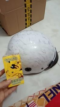 Product Review of Nón Bảo Hiểm nhún cacbon loại tốt, chính hãng CAM RY, phủ Na nô, chất liệu nhựa ABS, tặng kèo tai mèo hoặc móc khóa,Helmet from P**n T** 0
