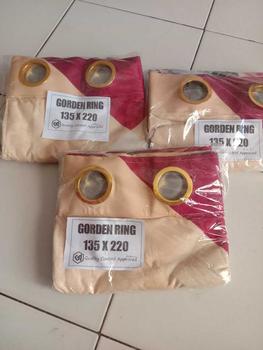 Product Review of Gorden Pintu Murah Hordeng Jendela Panjang untuk Ruang Tamu atau Kamar Tidur model Smokring 12 Ring Warna Gold Kuning Kain Katun from a**3 1