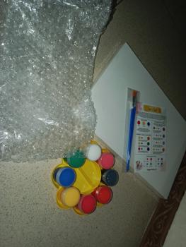 Product Review of Paket Lengkap Melukis Kanvas 20x30cm Dilengkapi Dengan 8 Cat Akrilik 2 Kuas Pallete Color Mixing Chart Dan Kanvas Lukis Putih Berkualitas Alat Stationery from l**k 3
