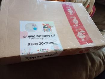 Product Review of Paket Lengkap Melukis Kanvas 20x30cm Dilengkapi Dengan 8 Cat Akrilik 2 Kuas Pallete Color Mixing Chart Dan Kanvas Lukis Putih Berkualitas Alat Stationery from l**k 1