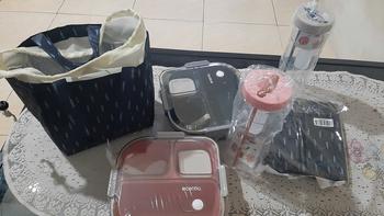 Product Review of 【BELI 1 DAPET 6】【in stock】ecentio 3 grid  Kotak Bekal Makan Anti  Bocor set/  Anti Tumpah lunch box*2  + lunch bag*2+780ml DIY sticker cup tumbler*2 Biru Sendok Putih Wadah Blue Kitchenware from b**o 0