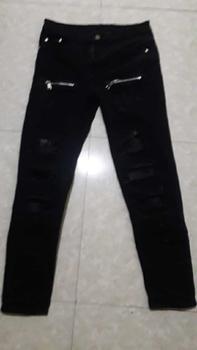 Product Review of Quần jean dài nam kiểu rách gối khóa gấu chân màu đen đâm chất bò co dãn nhẹ Q37 form skinny đẹp Menswear Pants Có Túi from t**n n** 0