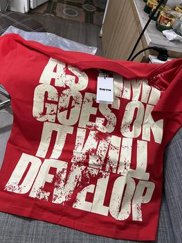 Product Review of Áo thun nam nữ form boxy GWYN OFFSHORE T-SHIRT Cotton Màu Đỏ Cổ Tròn Menswear from W**🎀 1