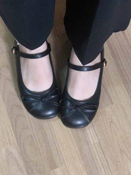 Product Review of Giày Nữ Đế Cao Mũi Tròn 3p Da Mềm Buộc Nơ Điểm Nhấn Gót 3-5cm - Shoes from K** A** 0
