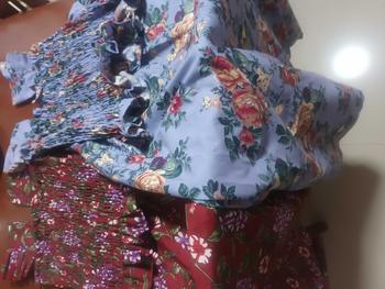 Product Review of เสื้อสม็อค พร้อมกระโปรงแบบยาว สไตล์ลำลอง ผู้หญิง Women Lady Dress เดรส Clothing ชุดผ้าขาวม้าแฟชั่น batik clothes from ด**ง 0