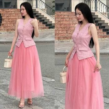 Product Review of Set Đầm Dạ Nữ Thiết Kế EMME 2 Món Gồm Áo Gile Phối Chân Váy Lưới Phồng Dáng Dài Cách Điệu T3110 from k**o 0
