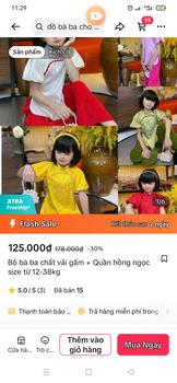 Product Review of Bộ bà ba chất vải gấm + Quần hồng ngọc size từ 12-38kg from V**m 0