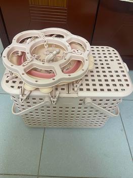 Product Review of Combo 3 món Làn đi sinh+ móc tròn+ chậu rửa mặt gấp gọn thương hiệu ABC Giỏ Rổ (MS:2605) from 1**🦋 0