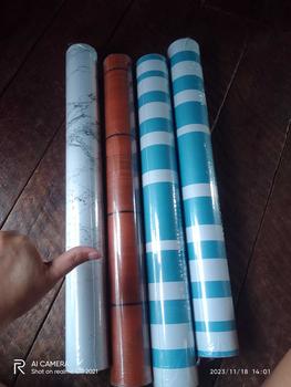Product Review of wanfish blue stripe design wallsticker pvc 10m x 45cm self adhesive waterproof from L**y 0