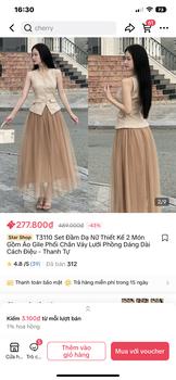Product Review of Set Đầm Dạ Nữ Thiết Kế EMME 2 Món Gồm Áo Gile Phối Chân Váy Lưới Phồng Dáng Dài Cách Điệu T3110 from T**h c** 1**9 0