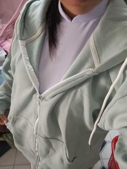 Product Review of Áo Hoodie Nữ Khoá Zip Trơn Unisex Form Rộng Chất Nỉ Cotton Áo Khoác Hoodie Nỉ Bông Phong Cách Hàn Quốc Oversize Có Size Bigsize from c**g ** 0