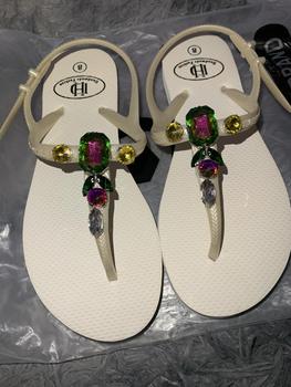 Product Review of (form to lùi size) Sandal Đính Đá Vuông Chiếc Lá Dép Shoes Giày Nữ from H** A** T** ** 0