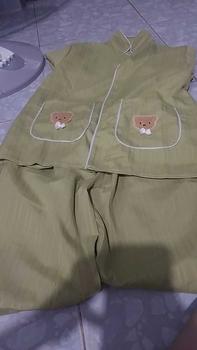 Product Review of Bộ Ngủ Đồ Bộ Pyjama Cổ Vets Quần Dài Aó Hai Túi Gấu Vải Đũi Gân Mềm Nhẹ from q**n S**3 1