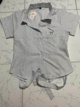 Product Review of Áo SƠ MI CHIẾT EO Buộc Nơ Có Túi Ngực Dành Cho Nữ Phong Cách Hàn Quốc - CE01 from T**️ 0