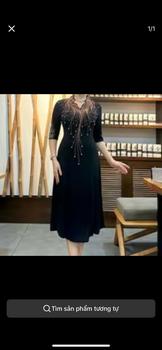 Product Review of Đầm Trung Niên Dáng Dài + Lửng K482 Vải Nhũ từ 50-80kg Ôm gọn Màu Đỏ Women Dress Kim Tuyến from Ú** b**y 0