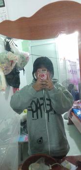 Product Review of Áo nỉ hoodie form rộng tay bồng phối vai Nữ Top Women in 2 mặt - Chữ Chảy from T**o V** 3