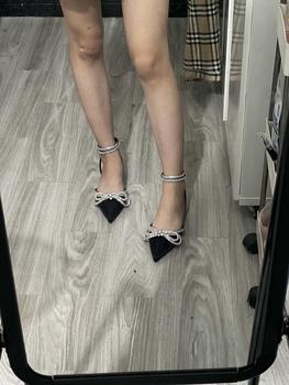 Product Review of Giày nơ xoàn vip 2p HALEY STORE đế bệt nơ đính xoàn mũi nhọn dây xoàn tiểu thư tiệc cưới bền đẹp đi học đi chơi đi làm êm chân from _**1 1