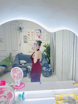 Product Review of T326 Đầm body Dự Tiệc Dáng Dài Cổ Đổ Chất Thun Gân Co Giãn Nhung Women from T**C 0