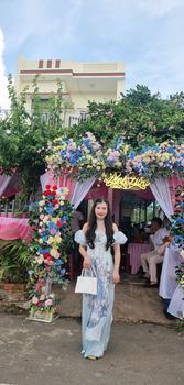 Product Review of Aó Dài; Áo dài cách tân Thanh Nga tay bồng tiểu thư đính kết Women Dress from 𝙲**️ 0