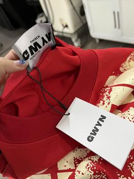 Product Review of Áo thun nam nữ form boxy GWYN OFFSHORE T-SHIRT Cotton Màu Đỏ Cổ Tròn Menswear from W**🎀 3