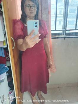 Product Review of Midi Dress Pesta Lengan Pendek Kerah Sweatheart Terbaru Simple Mewah Elegan Bisa Formal Kasual from H**😼 1