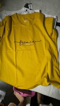 Product Review of Áo thun nữ cổ tròn tay ngắn TOLI, in chữ FRANCE, form suông vừa dáng, vải cotton co dãn 4 chiều- PSB-02 Top Women Voi from M** P**g 0