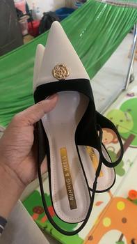 Product Review of Giày cao gót đẹp 8p, giày nữ quai hậu mũi nhọn khoá hoa da nỉ nhung siêu bền đẹp DéP Shoes from L** L**h H** s**p 1