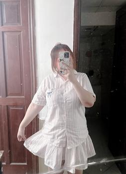 Product Review of (BigSize 48-90kg) Set Bộ Nữ BigSize Sét VÁY ÁO SM KẺ NƠ THÊU + CHÂN VÁY CÓ QUẦN TRONG Top Women from W**6 0