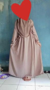 SET HIJAB)Nikita Dress Gamis Crinkle Air Flow Wanita Free bross ...