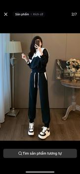 Product Review of Set đồ nữ áo cổ thuỷ thủ quần ống bo gấu, set đồ thể thao chất nỉ sang chảnh phối đen trắng TS232 Sport Thun from T**h V** 1
