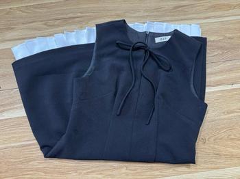 Product Review of Váy A Nơ Cổ Lai Xếp Ly Trắng Hipbykhuyen - Phom A, 2 Lớp Chất Tuyết Mưa, Lai Váy Phối Trắng - Dress, Nữ, Women from C**p 0