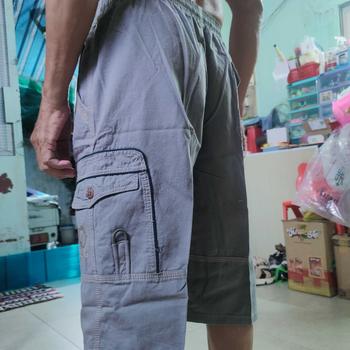Product Review of Quần Lỡ Kaki Trung Niên HT03, Chất Vải Kaki Lụa, Không Xù Lông, Không Ra Màu, Lưng Cạp Chun. QUẦN TÚI HỘP Nam Cotton Kem Menswear Có Túi quần short from T** R** 3