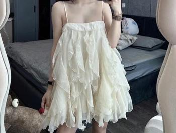 Product Review of Đầm 2 dây tua rua hoa kèm quần bảo hộ _ ChuMij VN Váy Tím Nữ Women from A** P**m 0