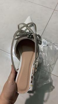 Product Review of Giày nơ xoàn vip 2p HALEY STORE đế bệt nơ đính xoàn mũi nhọn dây xoàn tiểu thư tiệc cưới bền đẹp đi học đi chơi đi làm êm chân from K**i 1