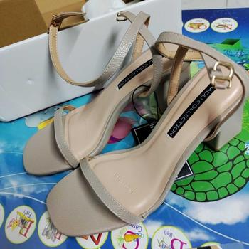 Product Review of [Form nhỏ tăng size] Giày Sandal Gót Vuông 7P Quai Ngang Dây Mảnh HADU M7119 Da Vân Cao Cấp, Bảo Hành 12T DéP Nữ Shoes from N**ú 0