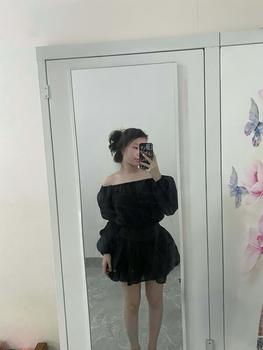 Product Review of Jum váy Voan Tơ Trễ Vai Liền Quần Tay Bồng Tặng Kèm Hoa Cài siêu xinh J.179 from ** 1