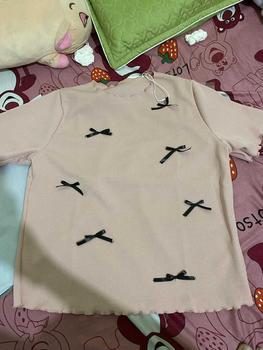 Product Review of Áo thun nữ baby tee đính nơ sang chảnh hottrend 2024 new best seller vải thun tăm co dãn bốn chiều dày dặn. Top from ✿**🍉 3