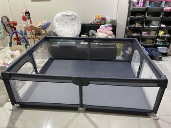 Product Review of Beige คอกกั้นเด็ก คอกกั้นเด็กตาข่าย ที่กั้นคอกเด็ก คอกผ้าตาข่าย รั้วคลานเด็ก รั้วความปลอดภัยของเด็ก รั้วเด็ก สูง 68 cm ระบายอากาศ แข็งแรง 50 ball from T**g 0