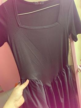 Product Review of TT108 Váy cổ vuông phối thô cộc tay vạt v váy xinh dễ thương Đầm Nữ Dress Women Kem Voan from T**g ** 0