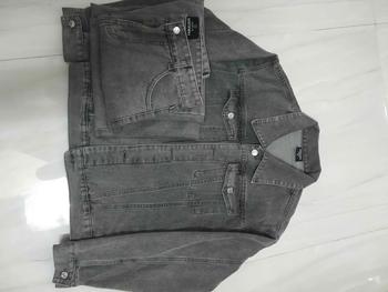 Product Review of FABULOUS Set Denim Gồm Áo Khoác Jean Form Unisex Và Quần Ống Rộng , Màu Đen/ Xám Cement Menswear Ong Có Túi from d** 2
