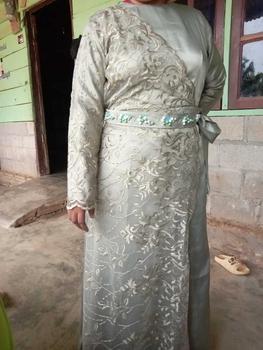 Product Review of Kinan Gaun Lebaran 2025 Gamis Brukat Dress Pesta Wanita Kondangan Muslim Remaja Bridesmaid Gaun Seragaman Dewasa Mewah Muslimah Simple Midi from S**i S**a 0