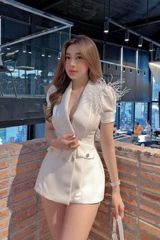 Product Review of Set áo vest lông vũ trên vai chất liệu tuyết mưa, kích thước XS, dành cho nữ - Women from L** 0