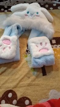 Product Review of Mũ Lông Cừu Kuromi Cho Bé Dễ Thương Sang Trọng và Ấm Áp Mũ 3in1 Có Xỏ Tay Nón Voi Cho Bé Gái Women Len from H**g N**n 0