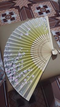 Product Review of (sale up) Quạt cổ trang xếp hồng cây chim đào song hỷ vải lụa nan trúc cầm tay gập gọn dây tuyến cosplay SaLe from H**g H**h 0