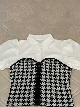 Product Review of Suzan Blouse Kemeja Mix Cotton Knit - Rajut Korea Style Atasan Wanita TM 70135 from 𝔹**𝕃 0